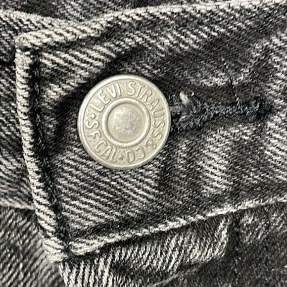 Levis 501 Big E High Rise Cut Off Shorts Washed Trashed Black Sz 26 - Picture 7 of 16